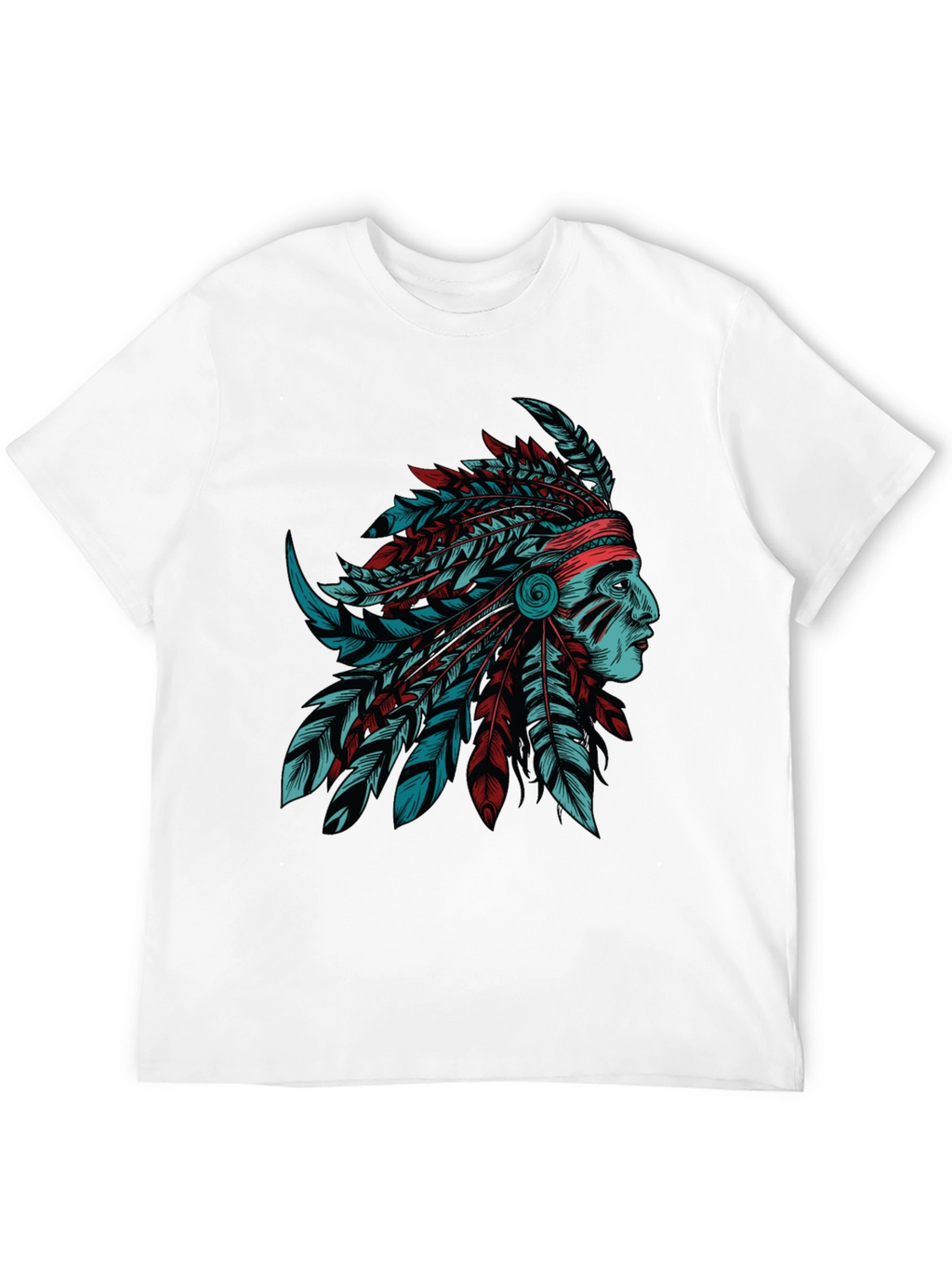 Native American Chief Graphic Tee - Stylish Black T-Shirt