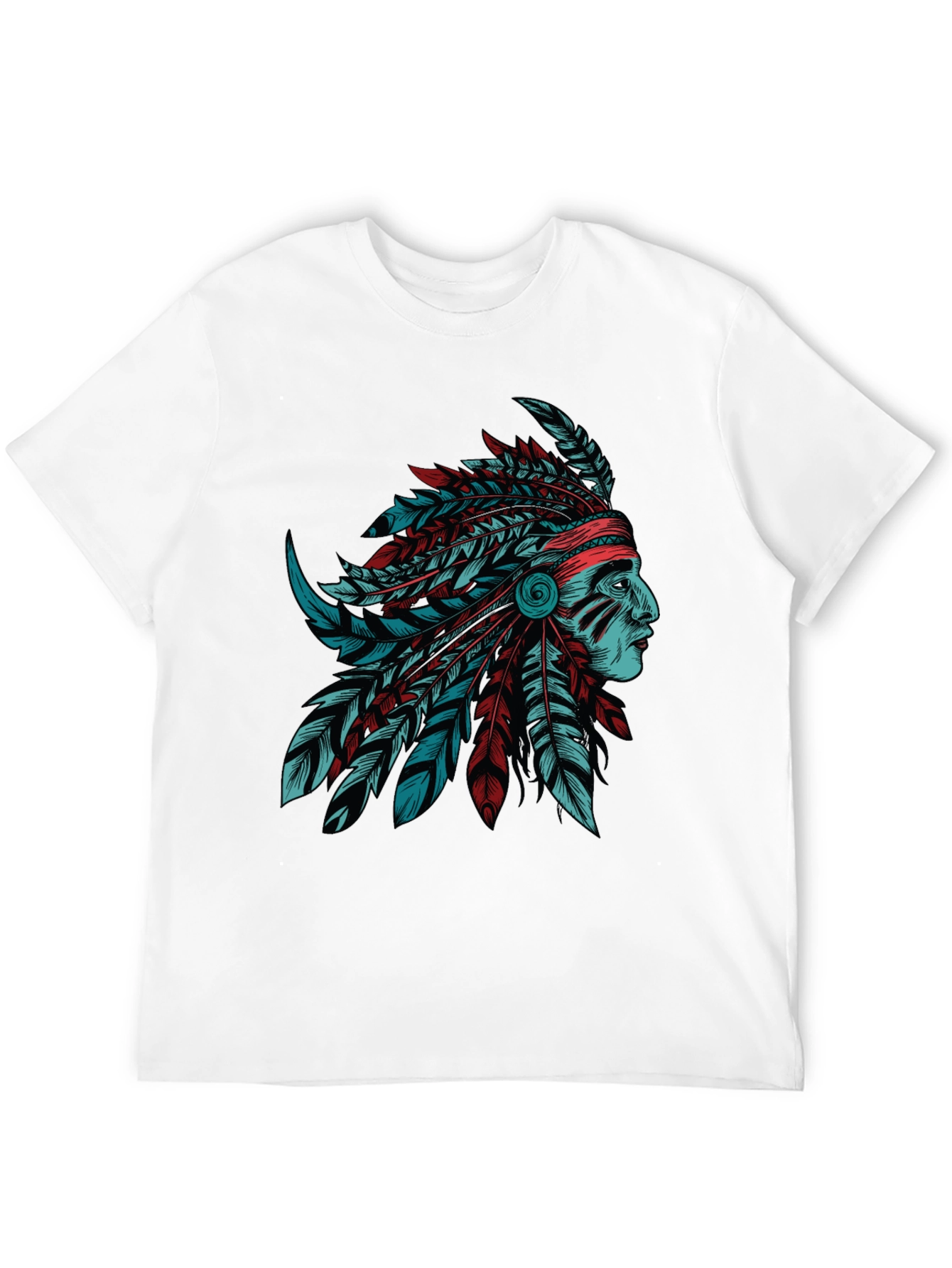 Native American Chief Graphic Tee - Stylish Black T-Shirt