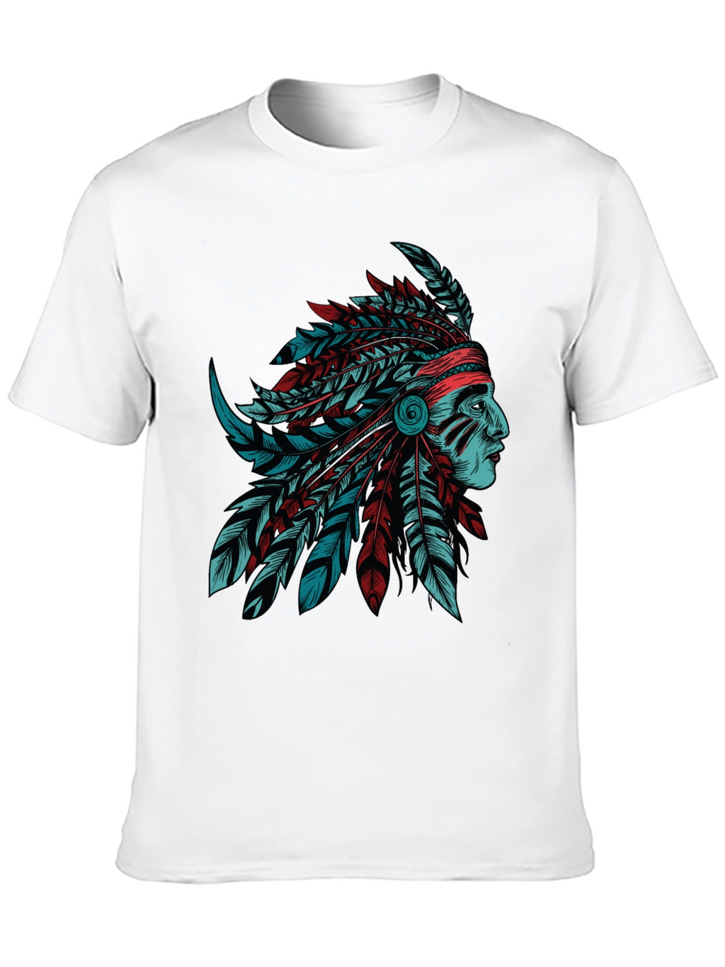 Native American Chief Graphic Tee - Stylish Black T-Shirt