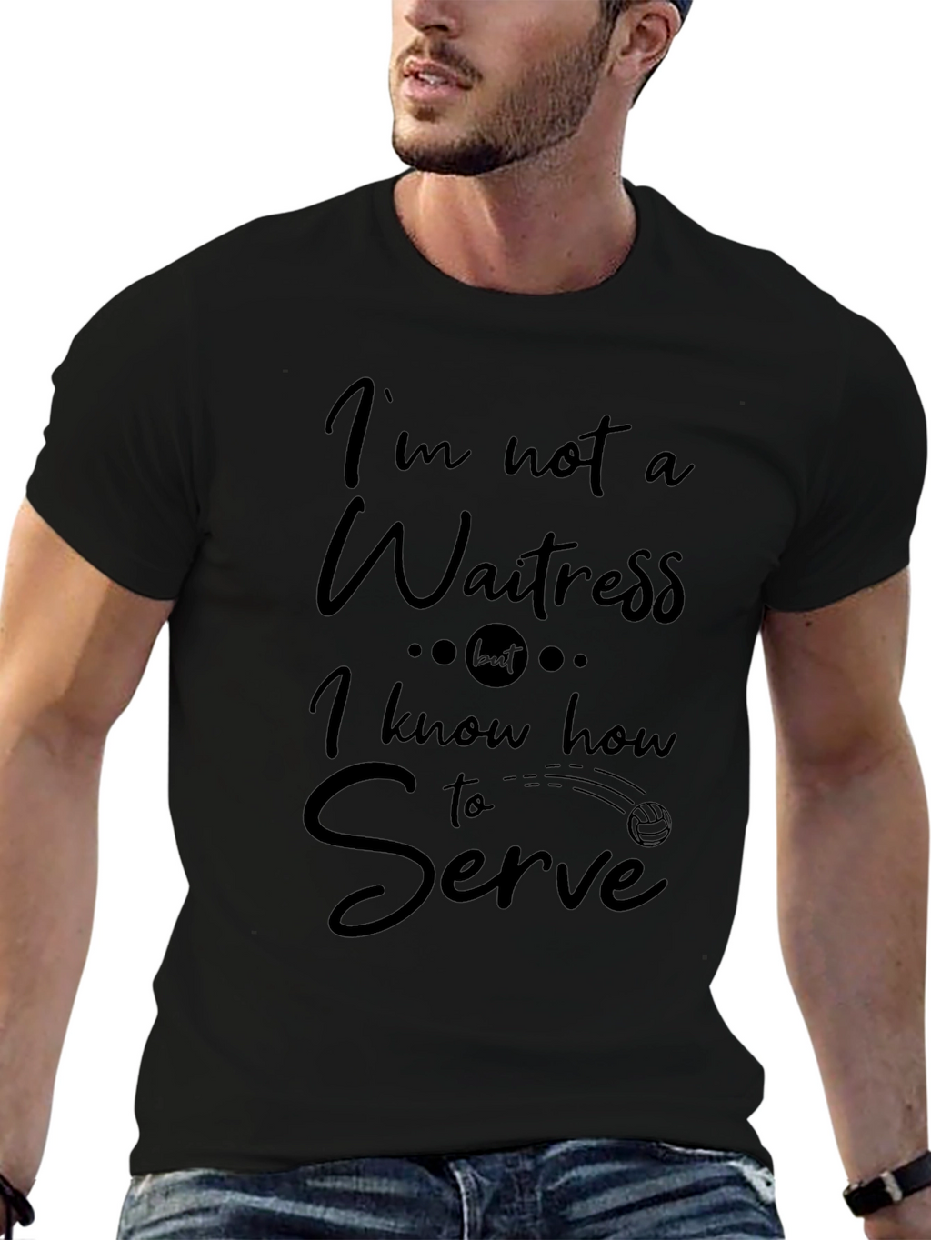 Funny Volleyball Serve T-Shirt - Im Not a Waitress