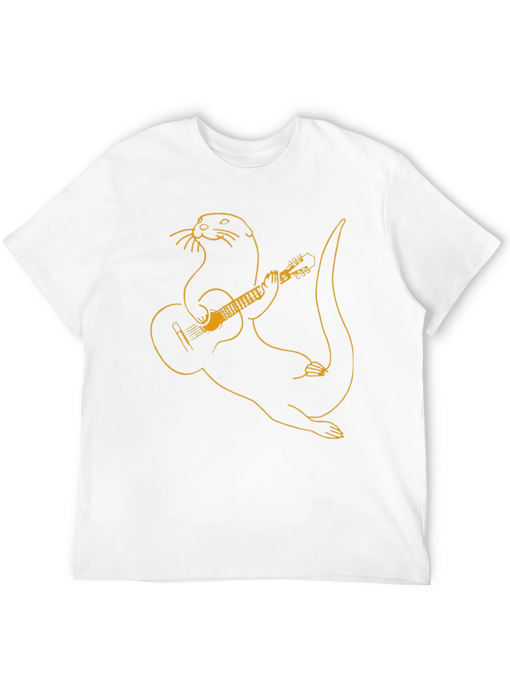 Otter Playing Guitar Graphic Tee - Black T-Shirt