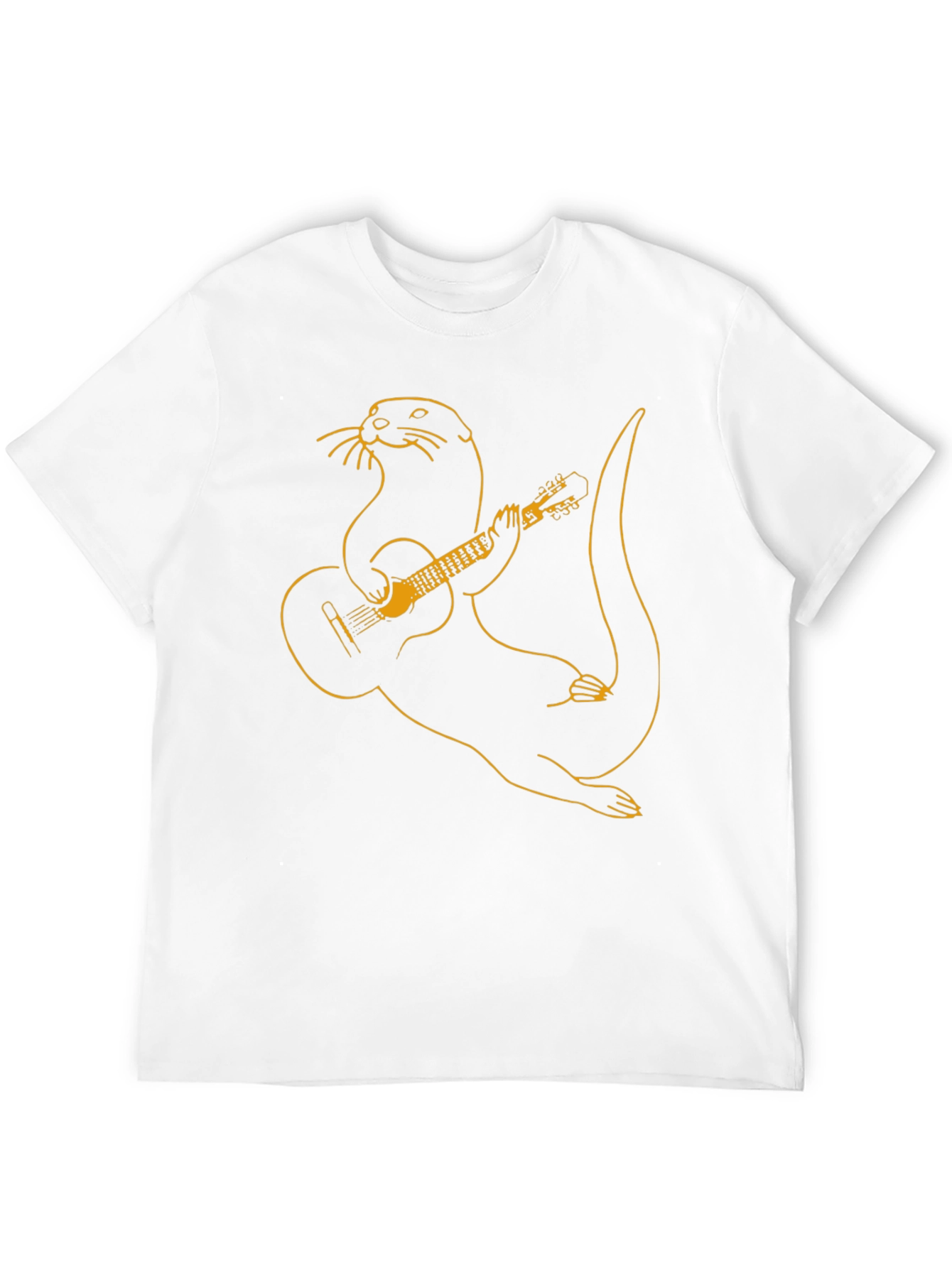 Otter Playing Guitar Graphic Tee - Black T-Shirt