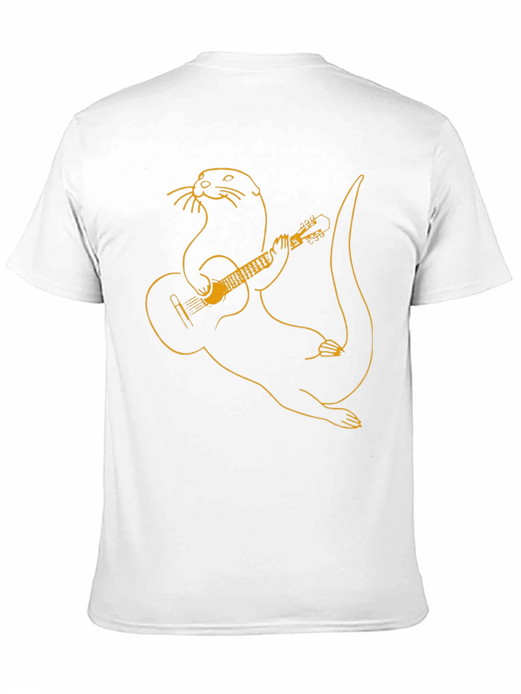 Otter Playing Guitar Graphic Tee - Black T-Shirt