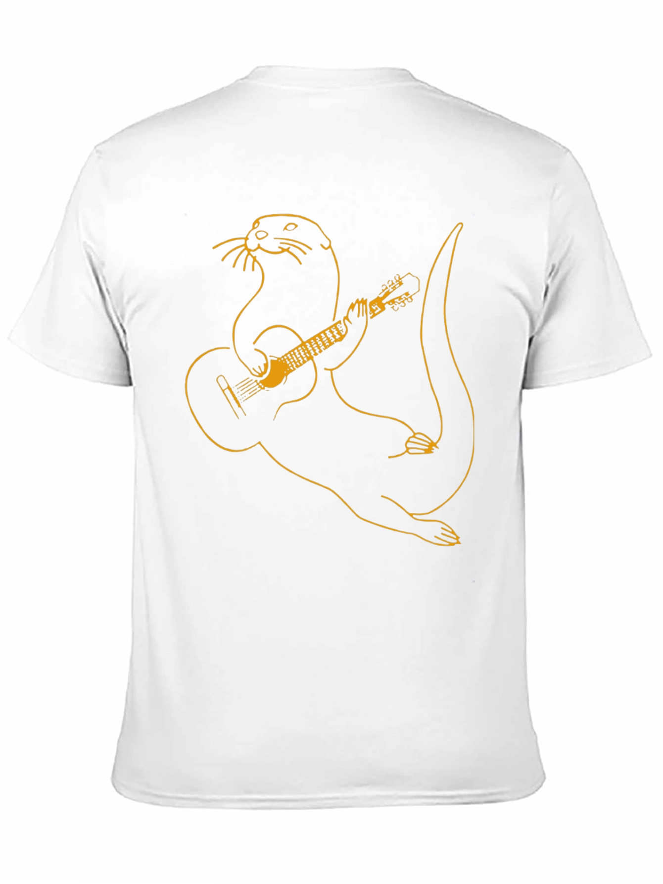 Otter Playing Guitar Graphic Tee - Black T-Shirt
