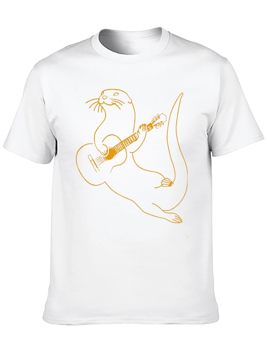 Otter Playing Guitar Graphic Tee - Black T-Shirt