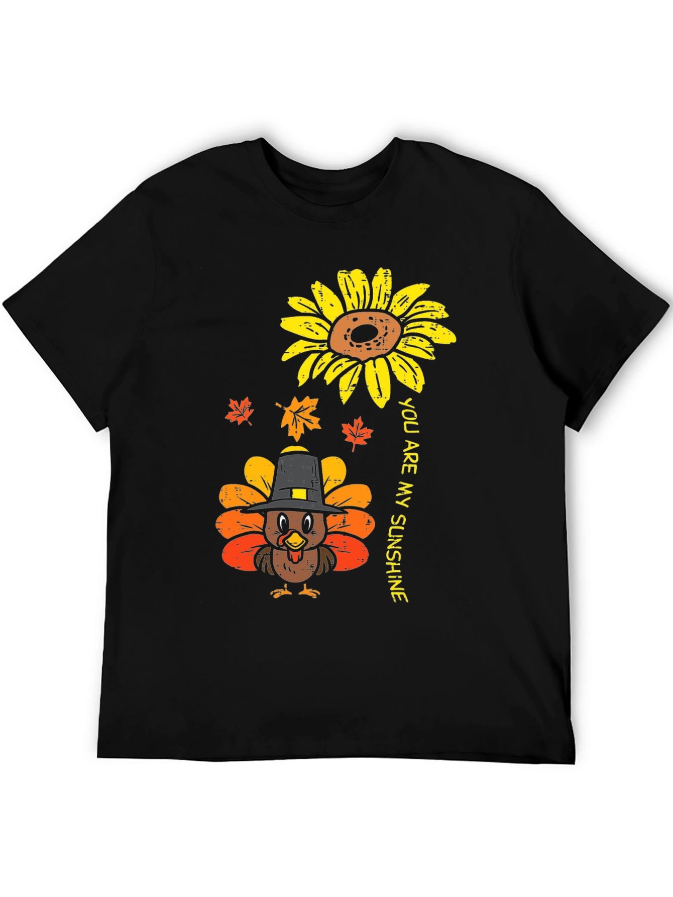 Thanksgiving Turkey Sunflower Graphic Tee