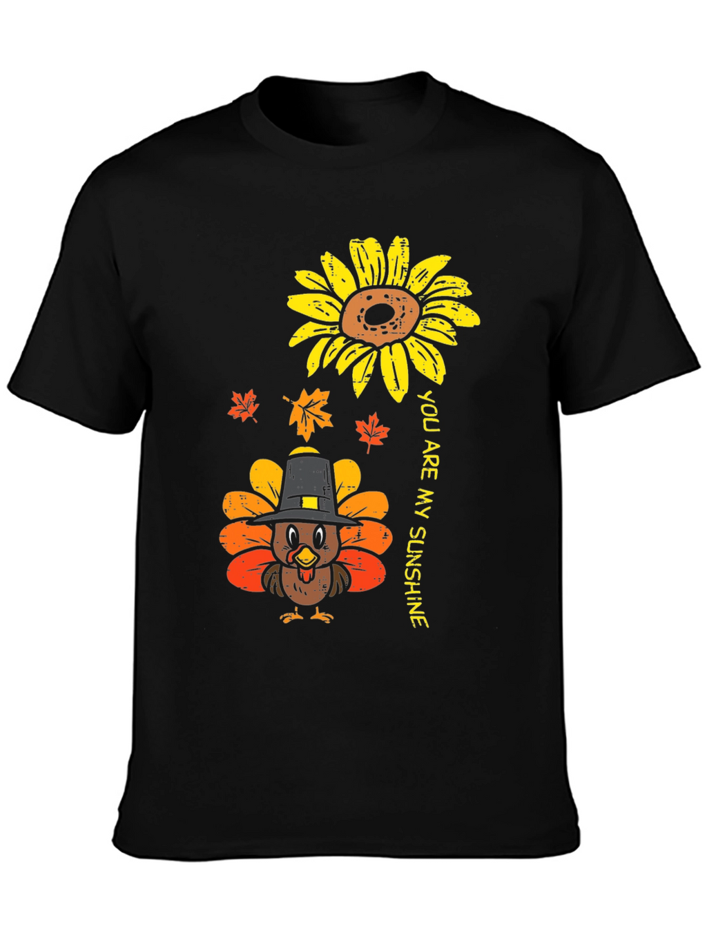 Thanksgiving Turkey Sunflower Graphic Tee