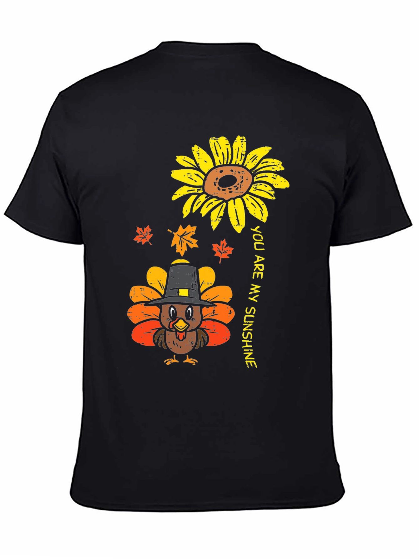 Thanksgiving Turkey Sunflower Graphic Tee