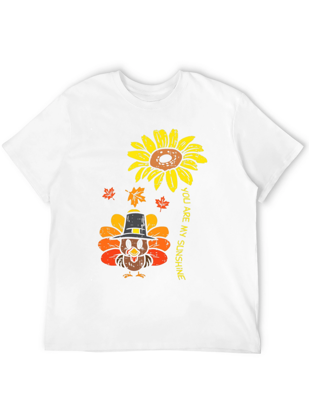 Thanksgiving Turkey Sunflower Graphic Tee