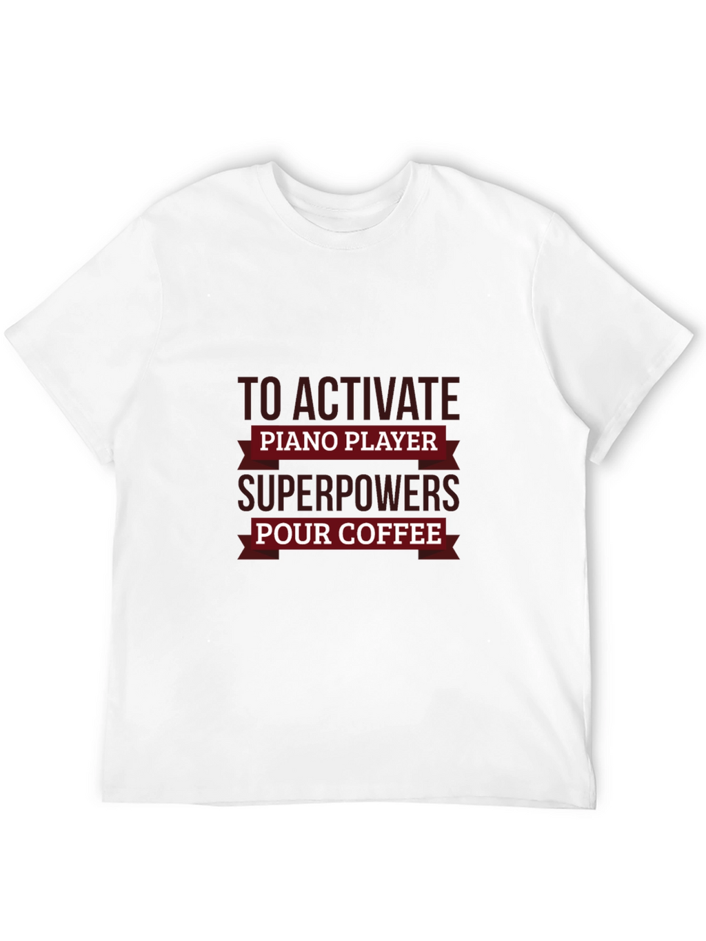 Piano Player Superpowers Coffee Black T-Shirt