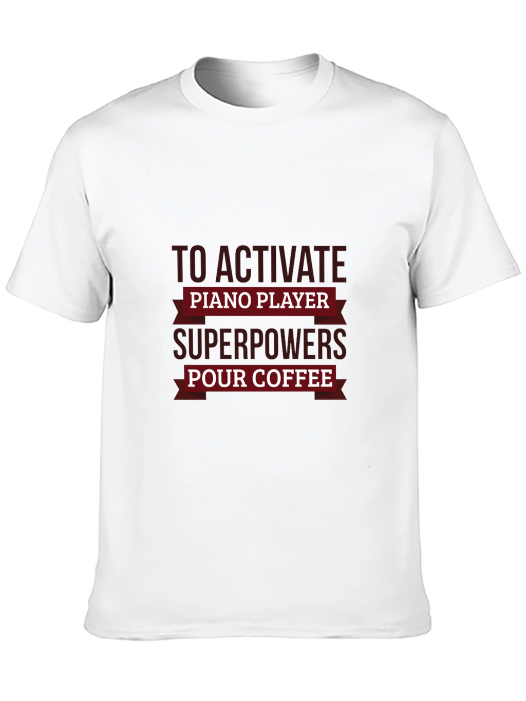 Piano Player Superpowers Coffee Black T-Shirt