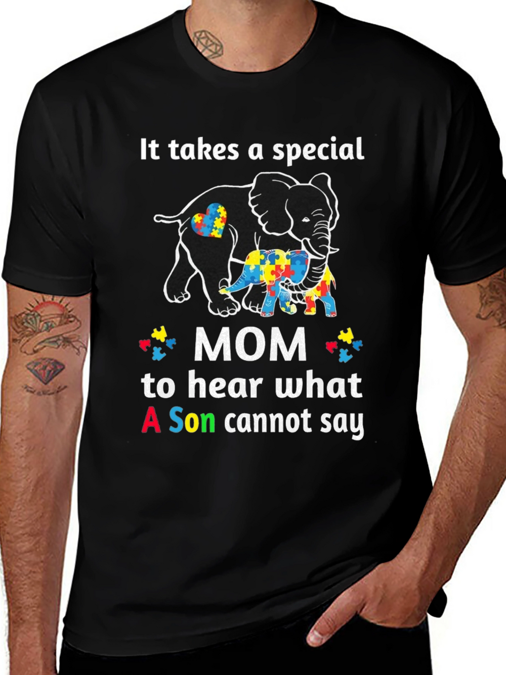 Autism Awareness Mom Elephant T-Shirt