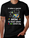 Autism Awareness Mom Elephant T-Shirt