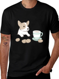 Cute Puppy Tea & Cookies Graphic T-Shirt
