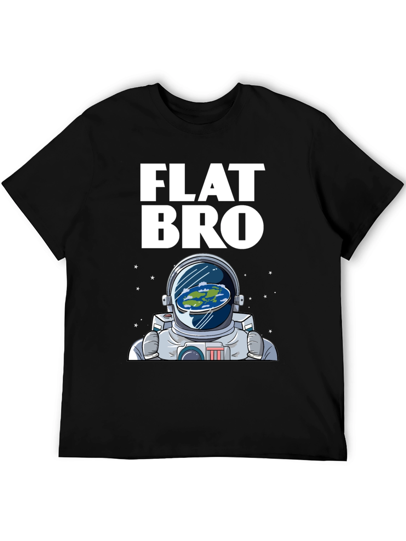 Flat Bro T-Shirt - Astronaut & Flat Earth Design