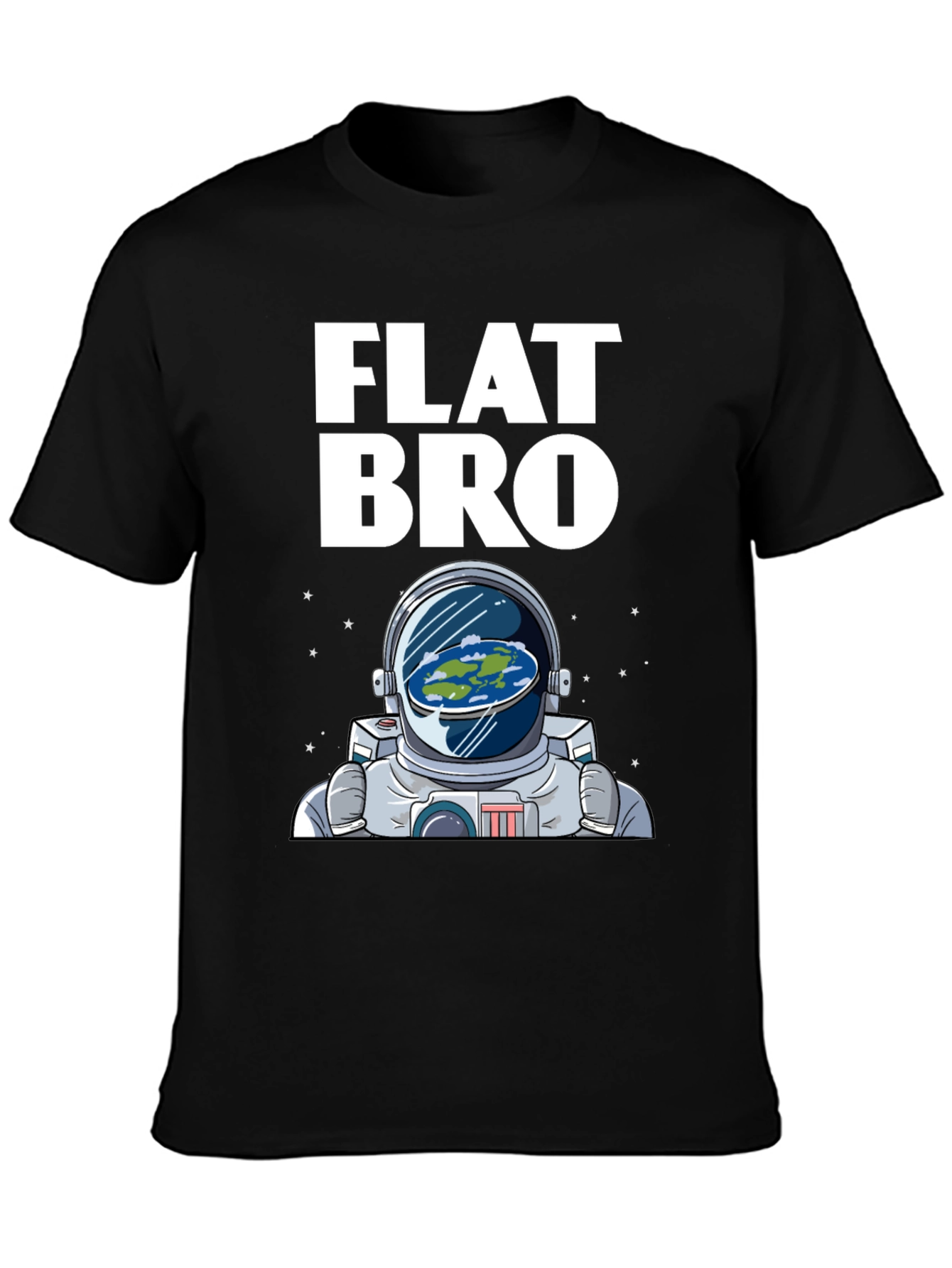 Flat Bro T-Shirt - Astronaut & Flat Earth Design