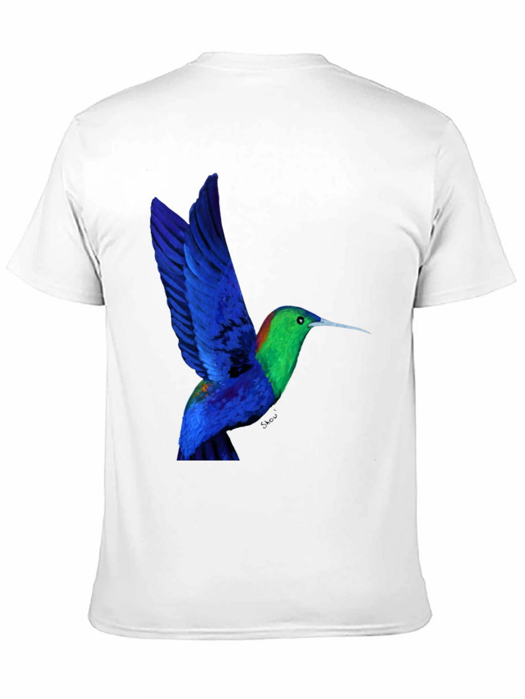 Hummingbird Graphic Tee - Black Cotton Blend