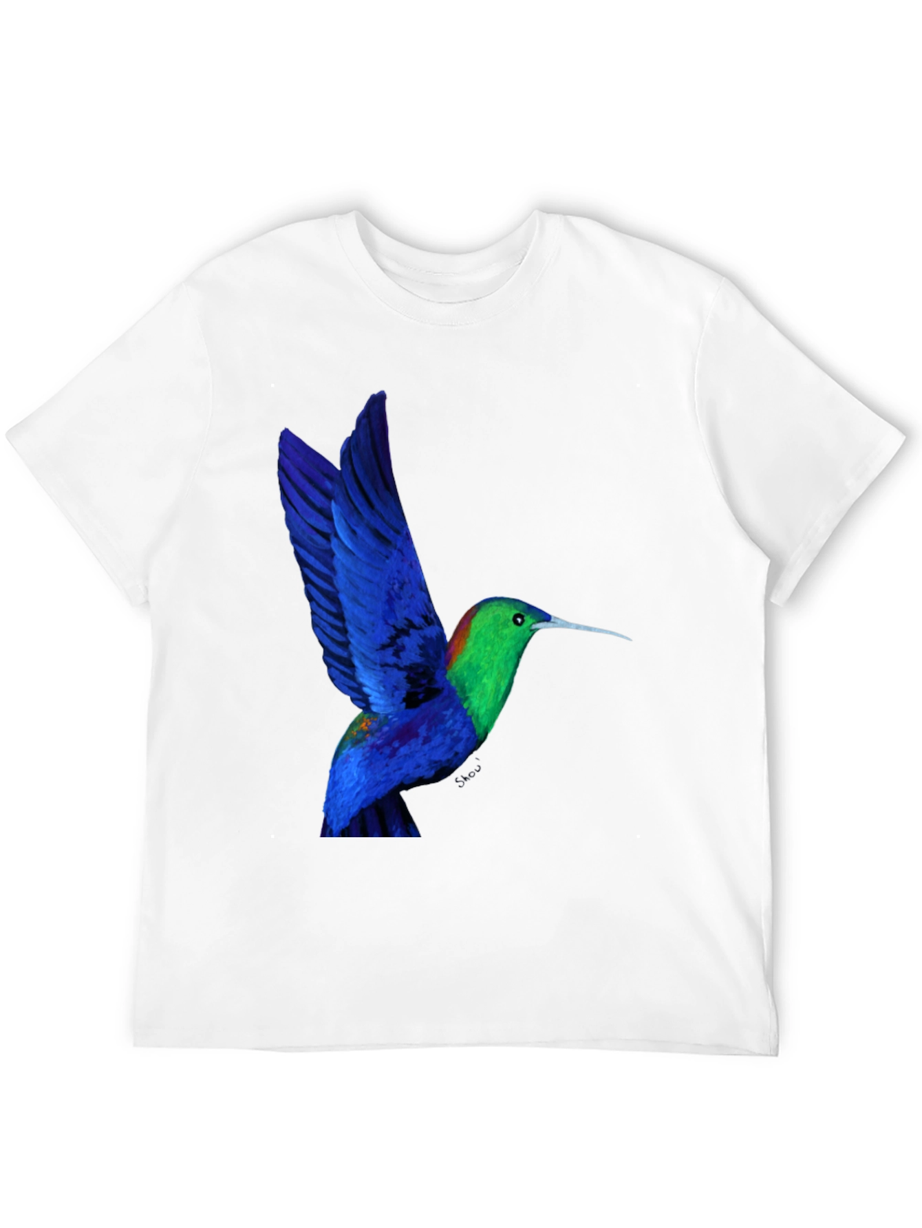 Hummingbird Graphic Tee - Black Cotton Blend