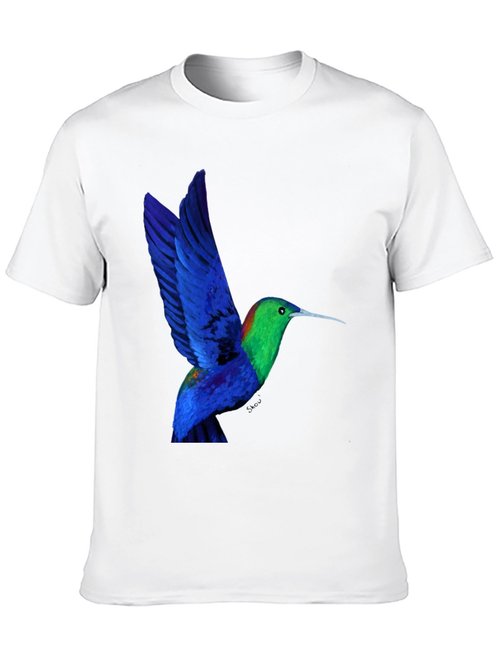 Hummingbird Graphic Tee - Black Cotton Blend