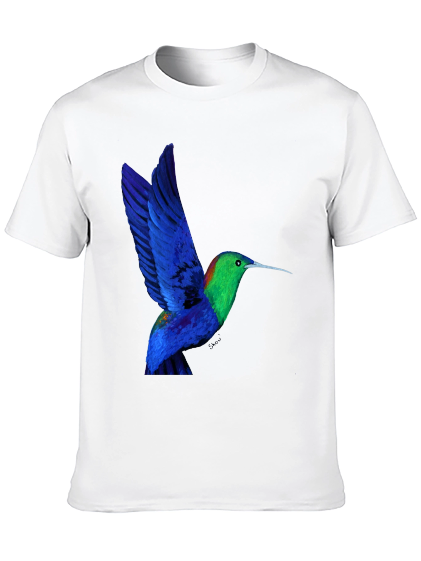 Hummingbird Graphic Tee - Black Cotton Blend