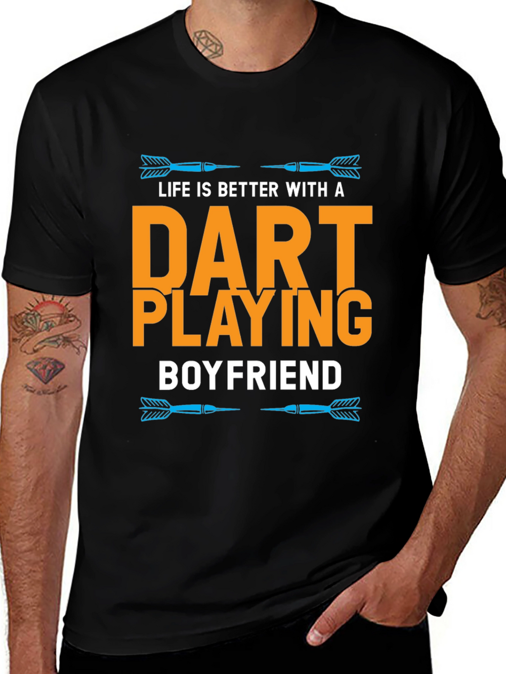 Dart Playing Boyfriend T-Shirt Funny Gift