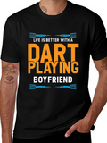 Dart Playing Boyfriend T-Shirt Funny Gift