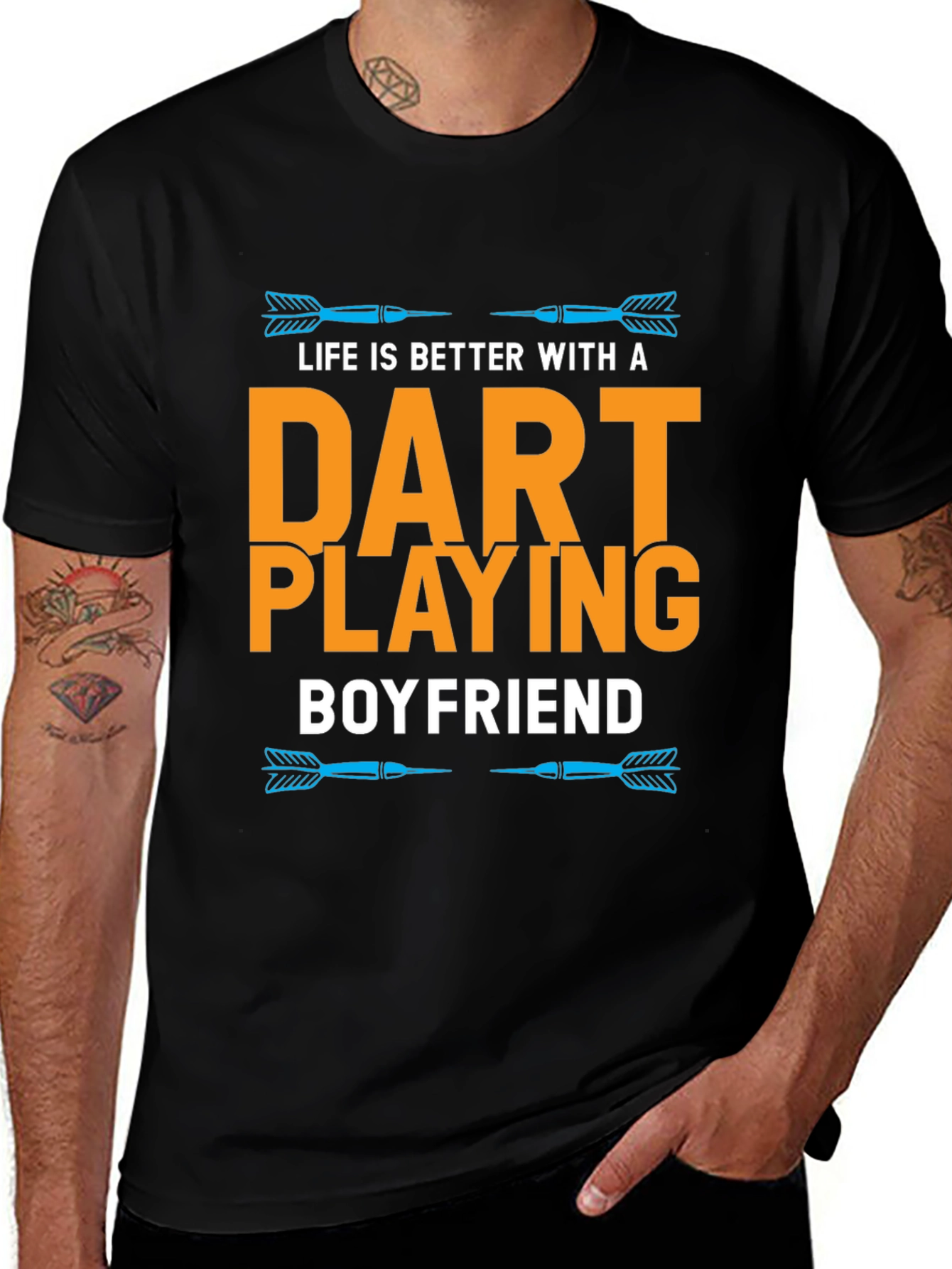 Dart Playing Boyfriend T-Shirt Funny Gift