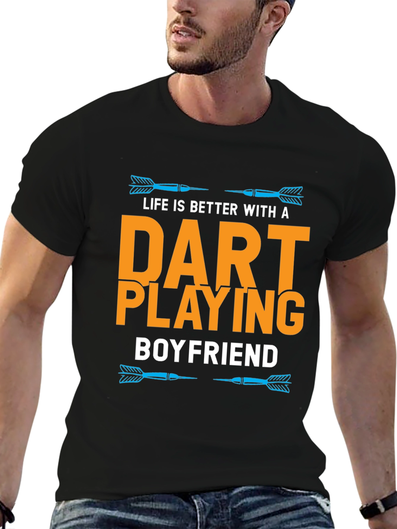 Dart Playing Boyfriend T-Shirt Funny Gift