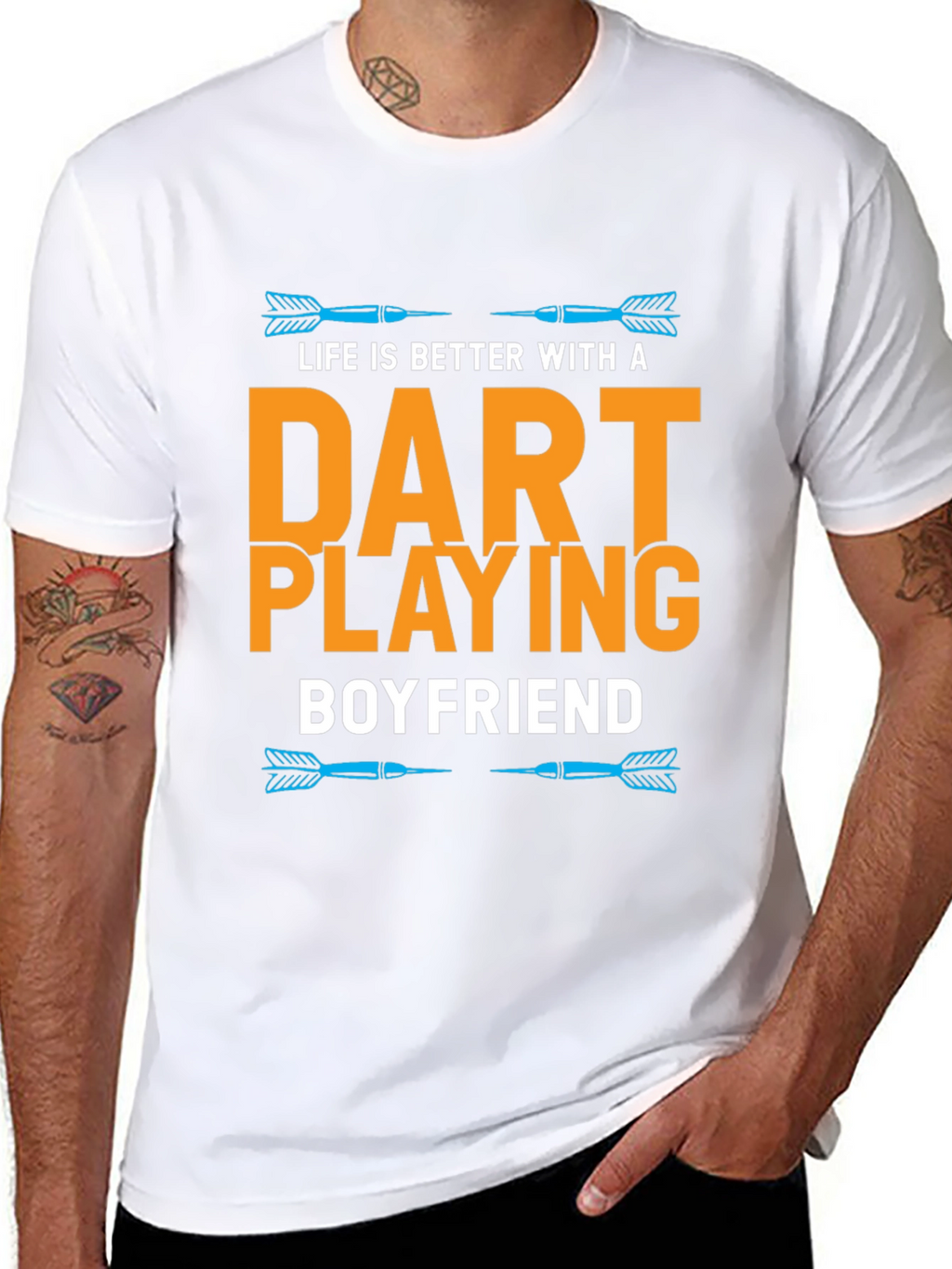 Dart Playing Boyfriend T-Shirt Funny Gift