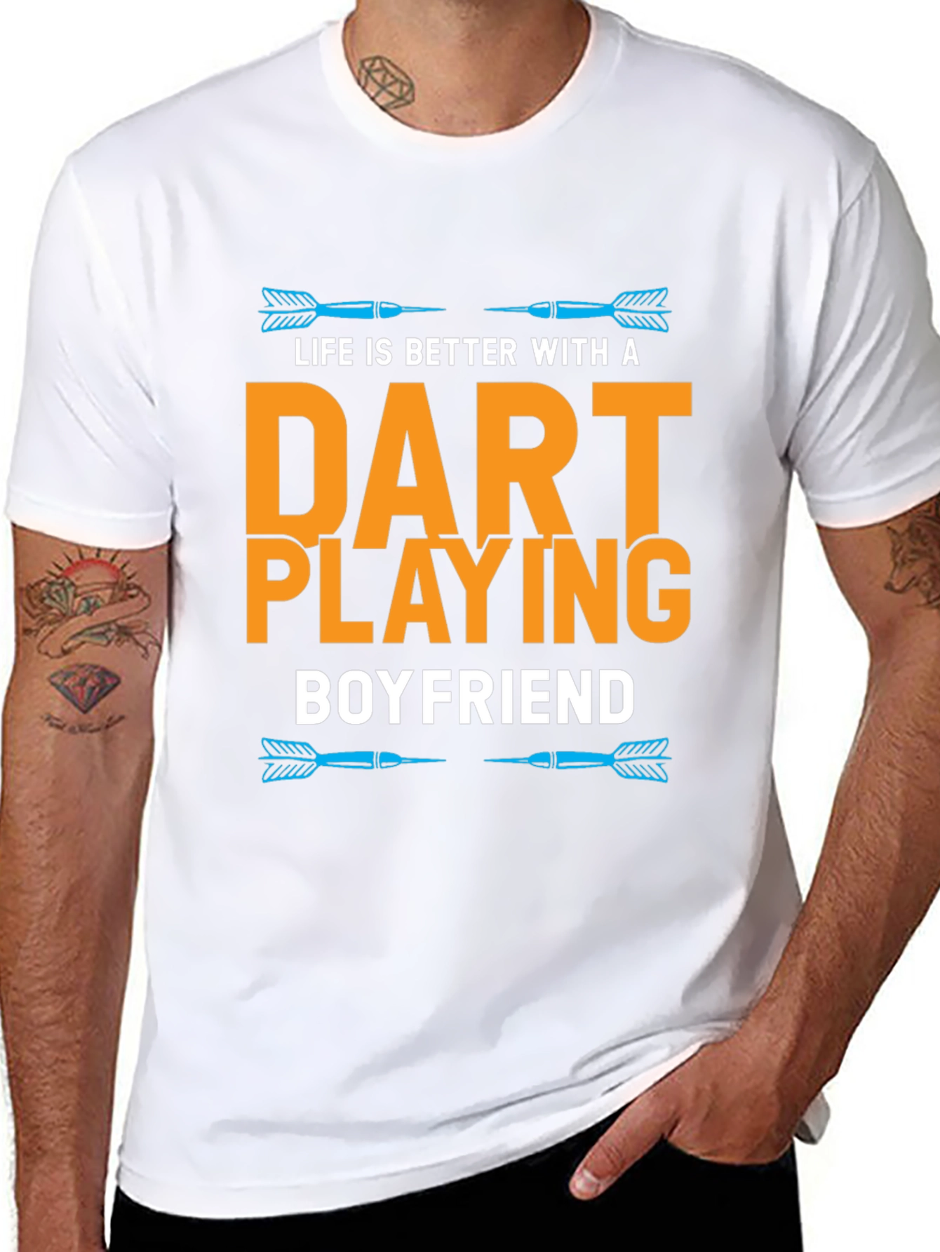 Dart Playing Boyfriend T-Shirt Funny Gift