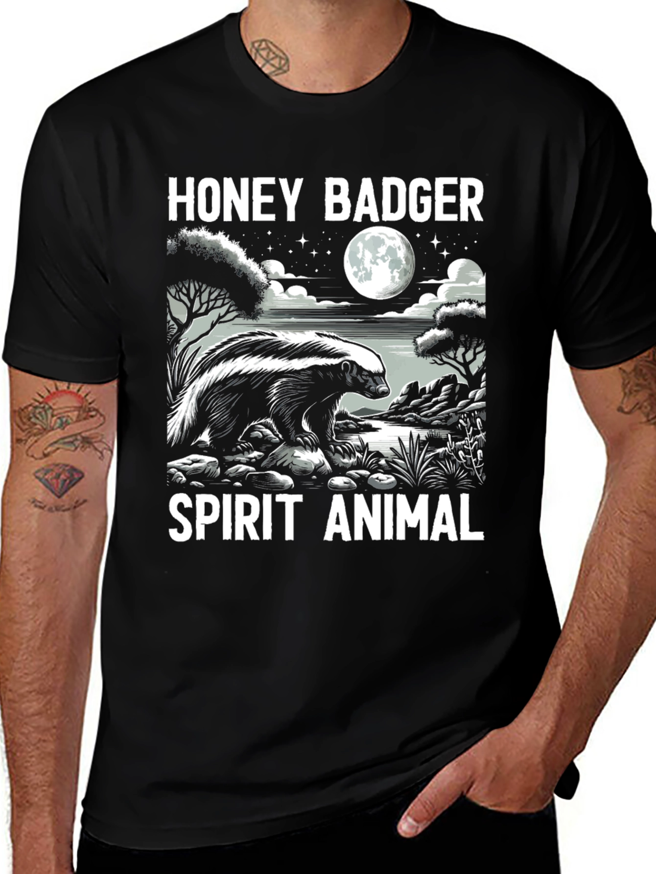 Honey Badger Spirit Animal Graphic T-Shirt