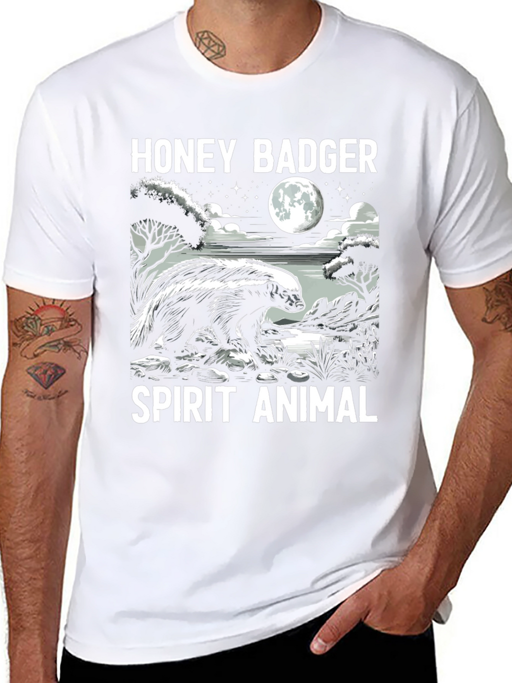 Honey Badger Spirit Animal Graphic T-Shirt