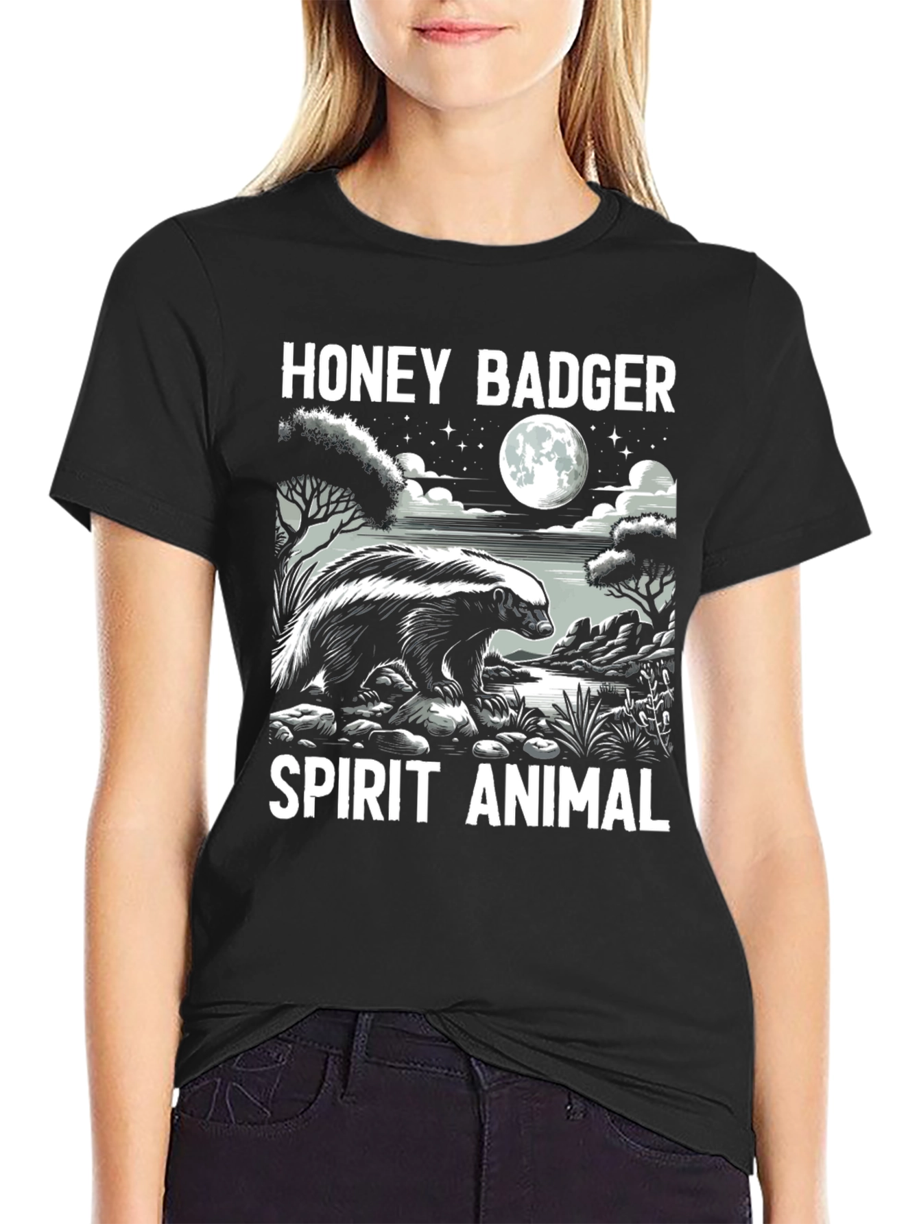Honey Badger Spirit Animal Graphic T-Shirt