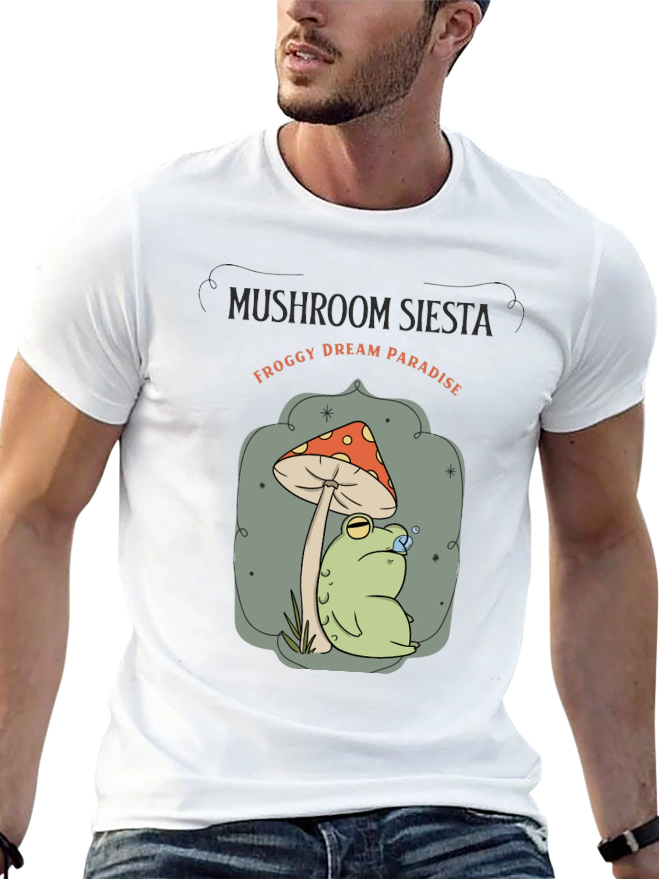 Mushroom Siesta Froggy Dream Paradise Graphic Tee