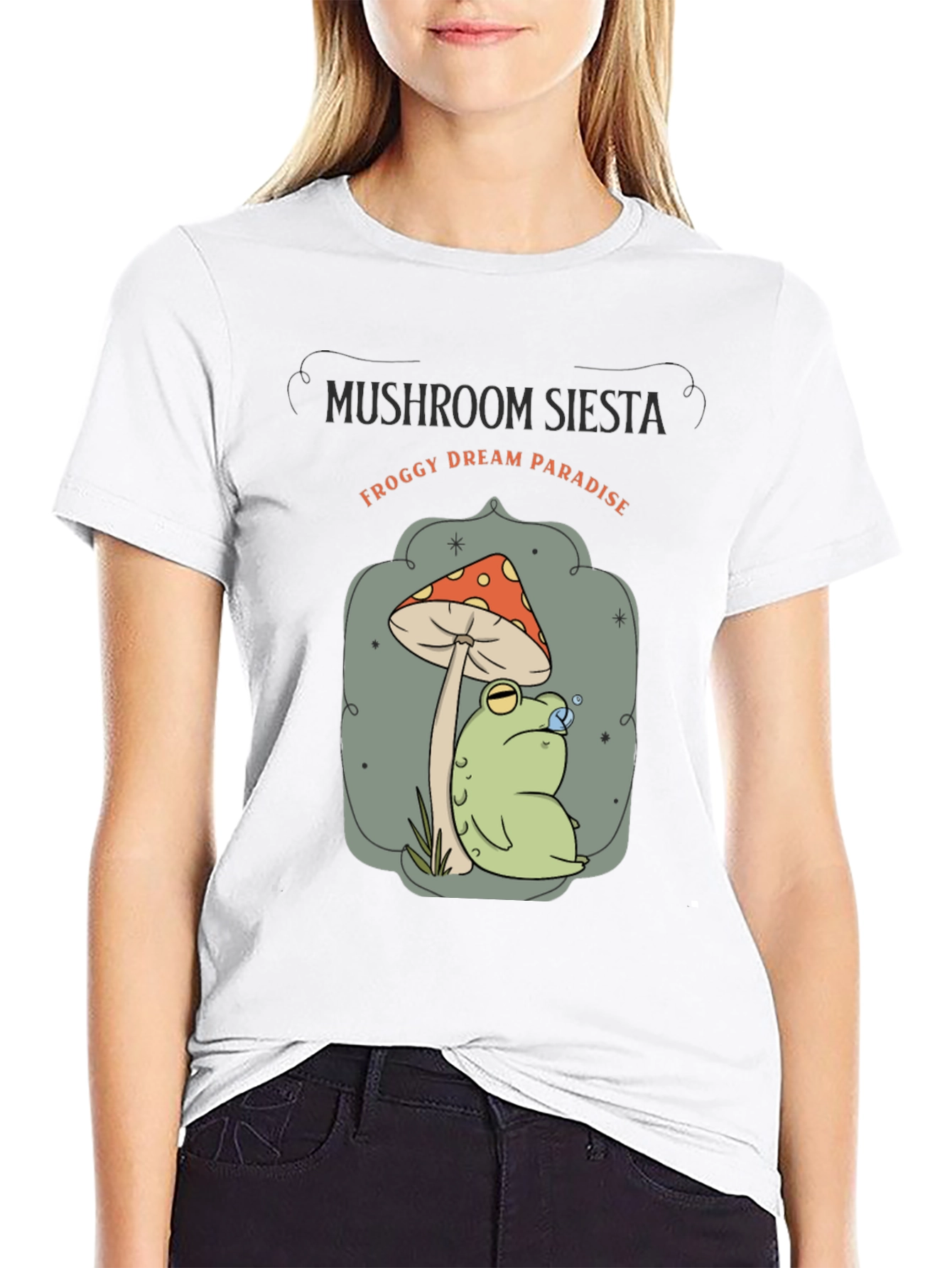 Mushroom Siesta Froggy Dream Paradise Graphic Tee