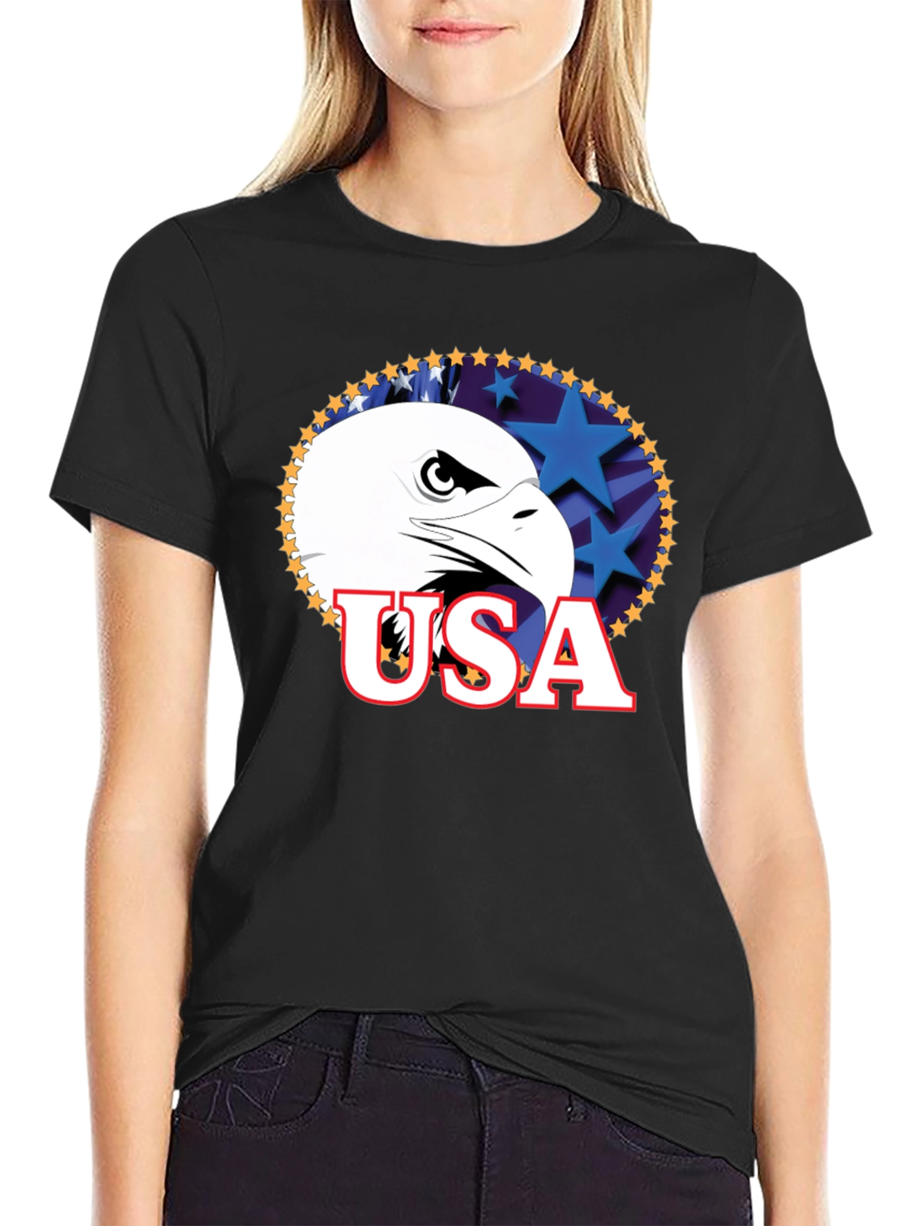 Patriotic USA Eagle Graphic T-Shirt