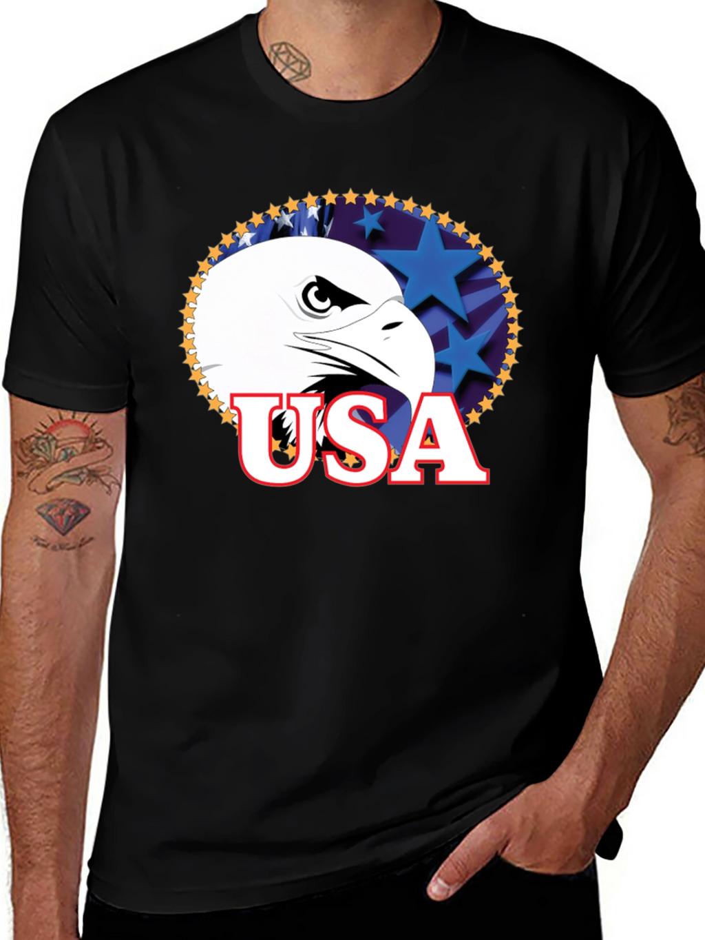 Patriotic USA Eagle Graphic T-Shirt