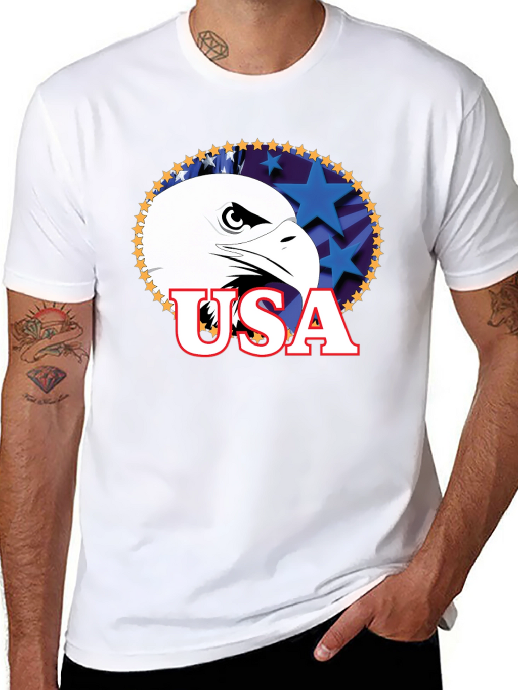 Patriotic USA Eagle Graphic T-Shirt