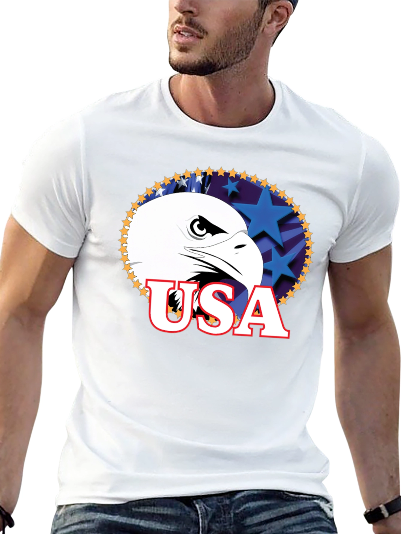 Patriotic USA Eagle Graphic T-Shirt