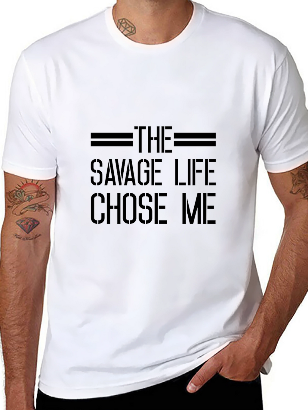 The Savage Life T-Shirt - Black Crew Neck