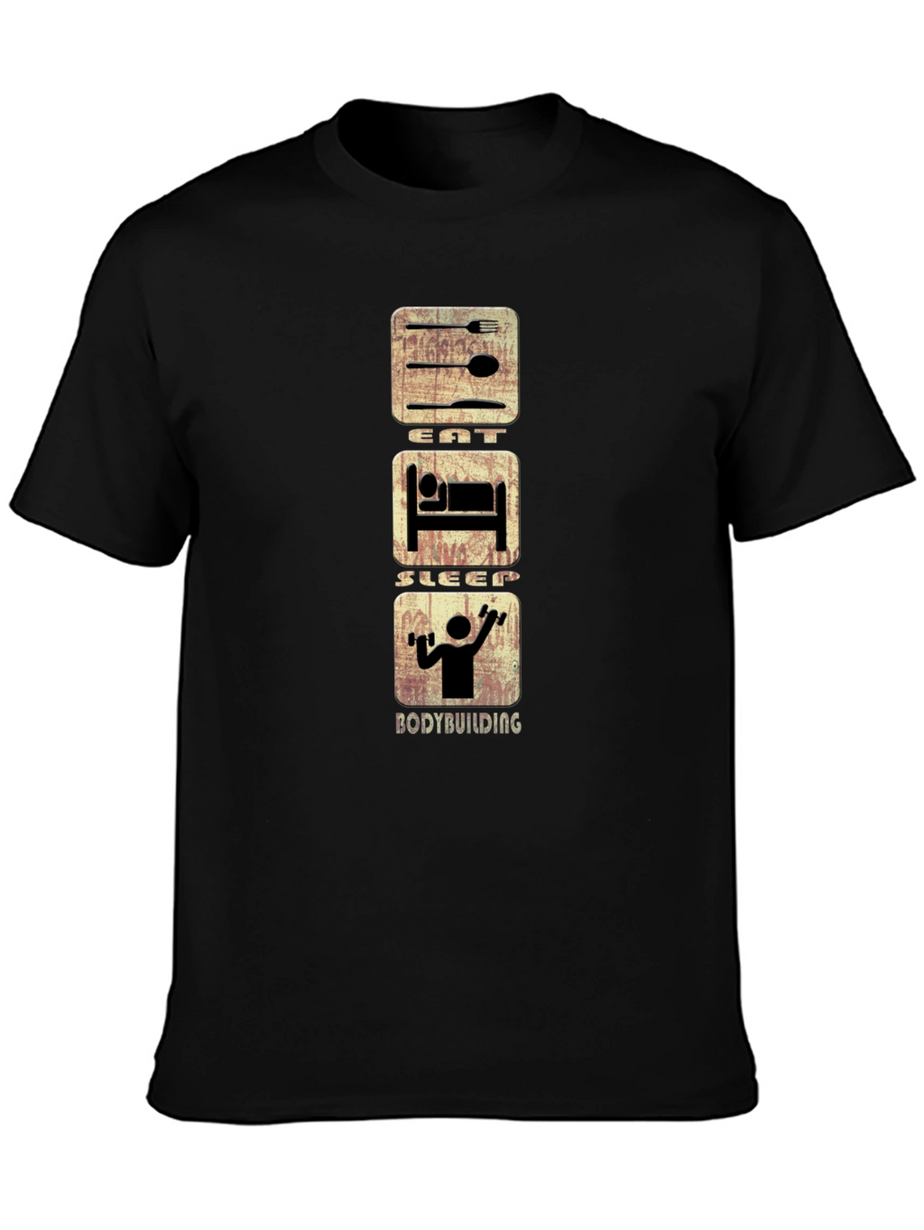 Eat Sleep Bodybuilding Graphic Tee - Black
