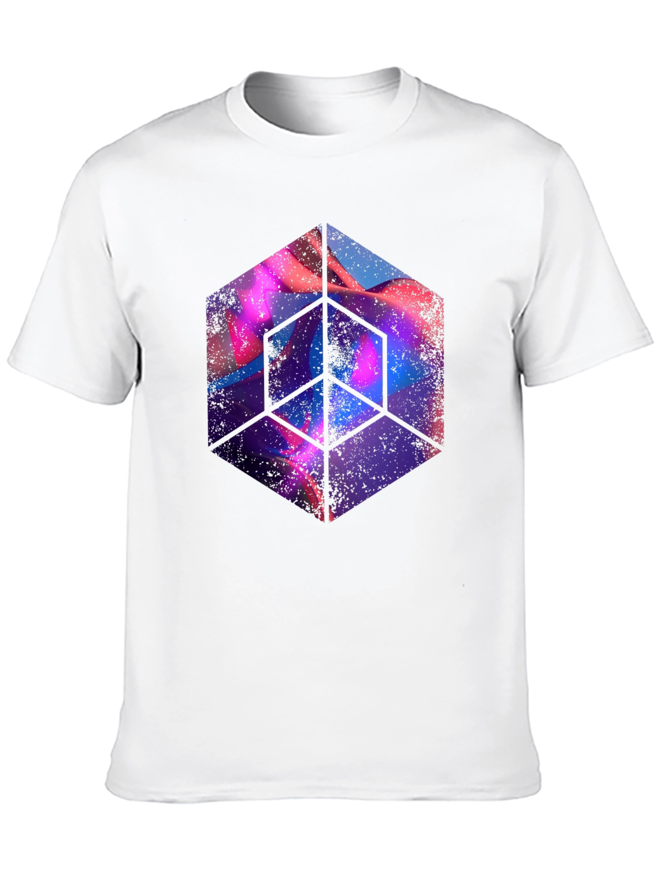 Abstract Cube Graphic Tee - Mens Black T-Shirt