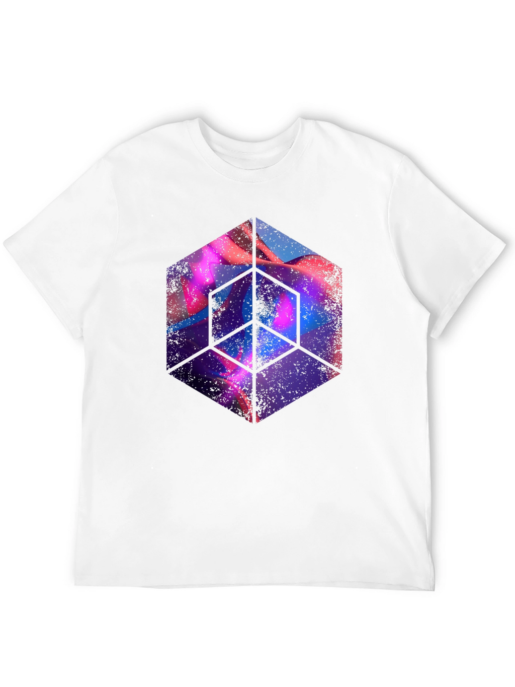 Abstract Cube Graphic Tee - Mens Black T-Shirt