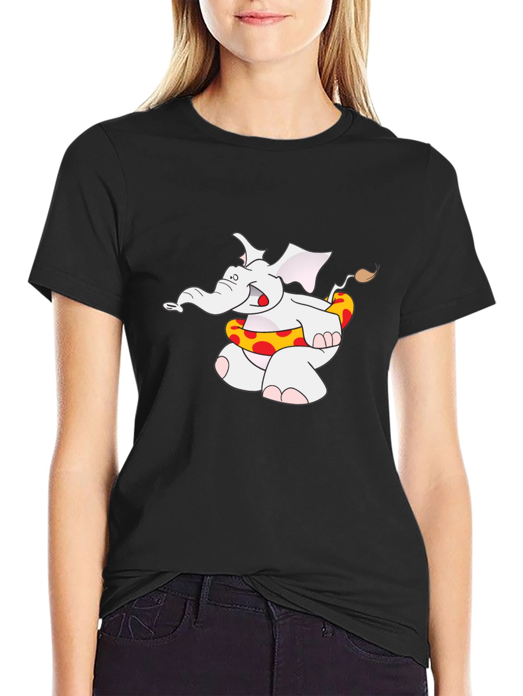 Elephant Summer Fun Black T-Shirt