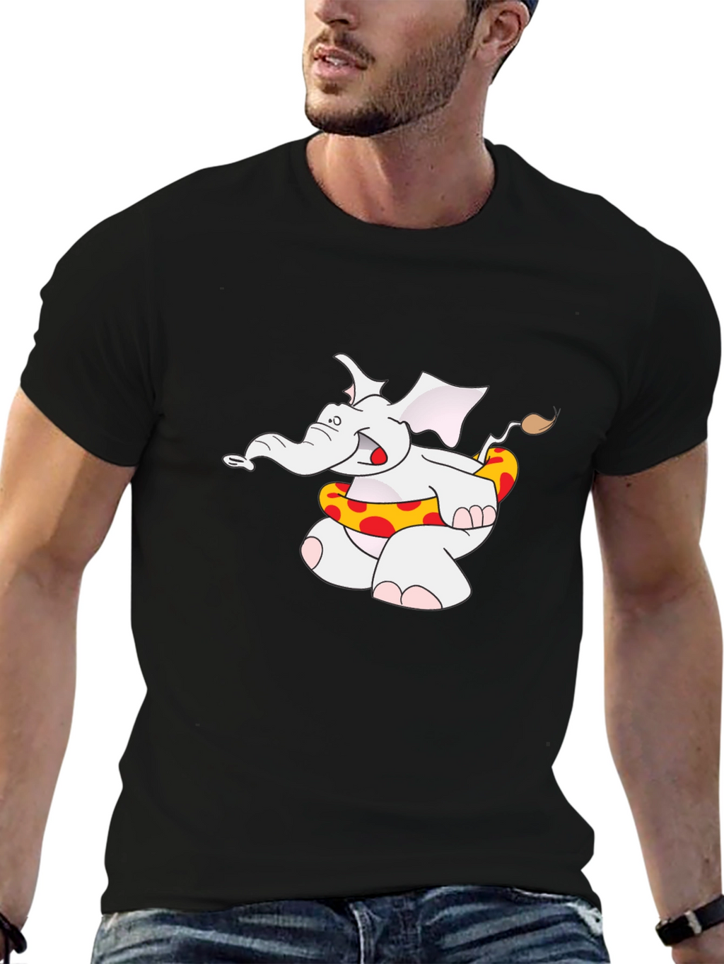 Elephant Summer Fun Black T-Shirt