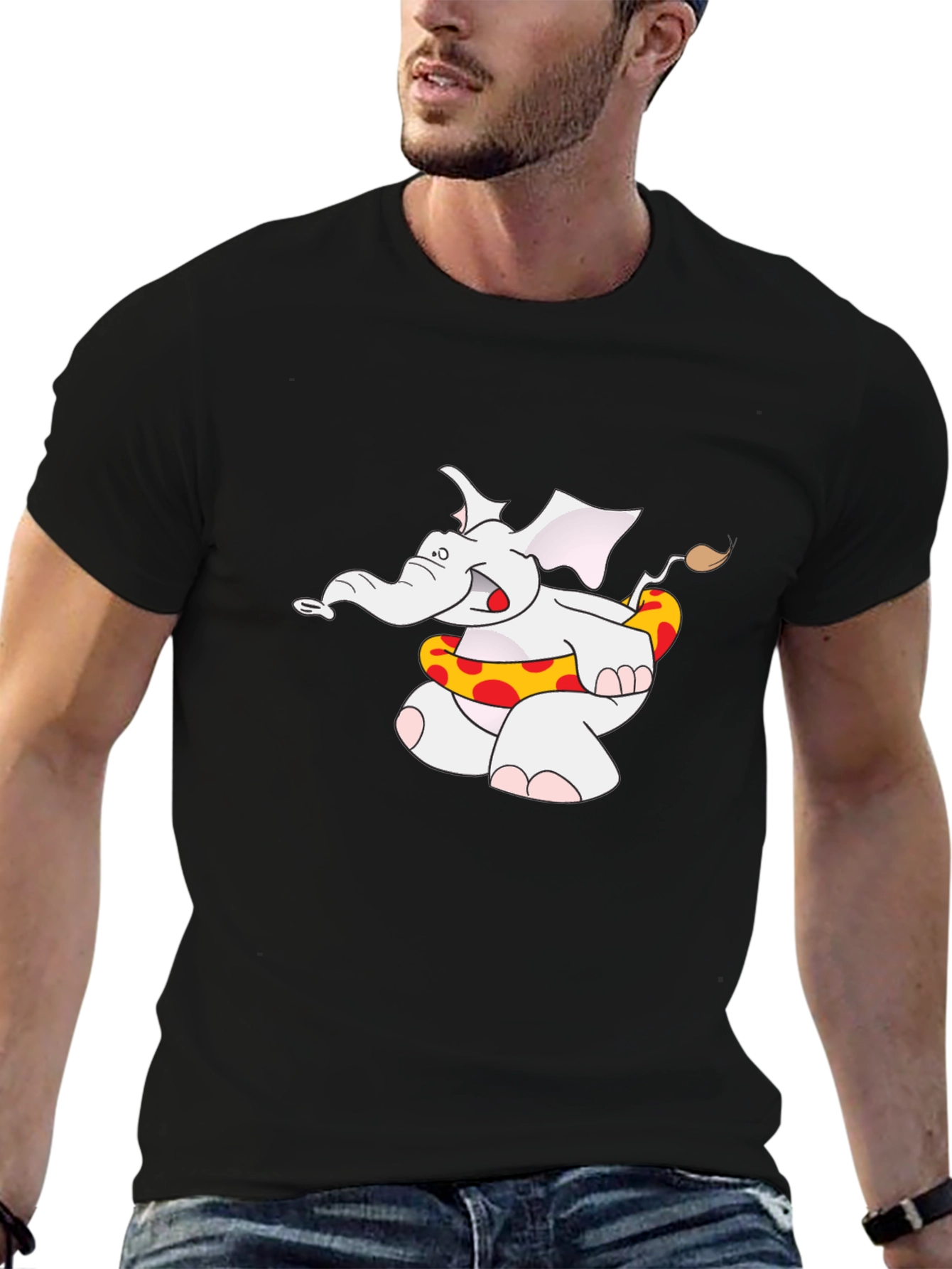 Elephant Summer Fun Black T-Shirt