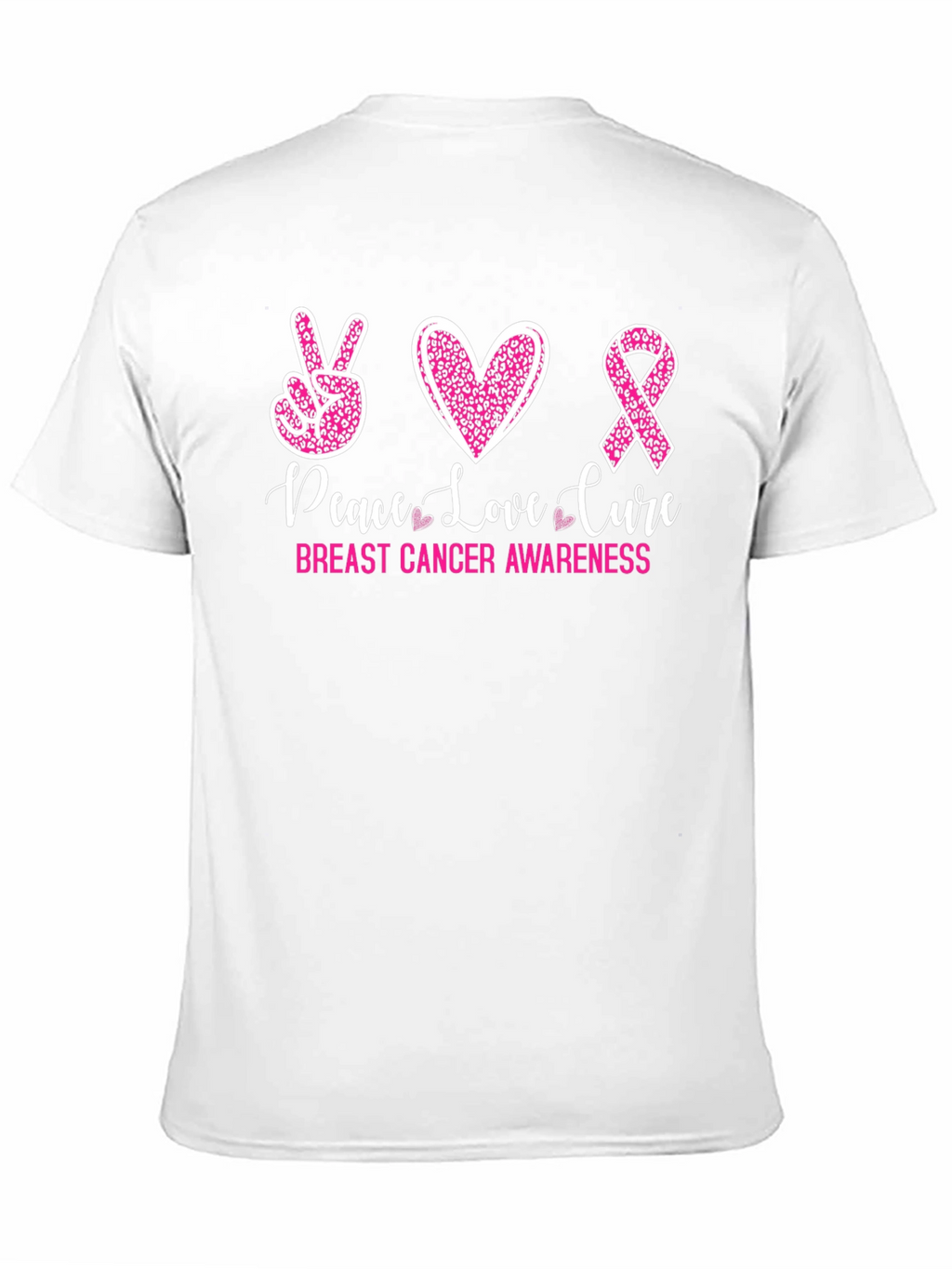 Peace Love Cure Breast Cancer Awareness Tee