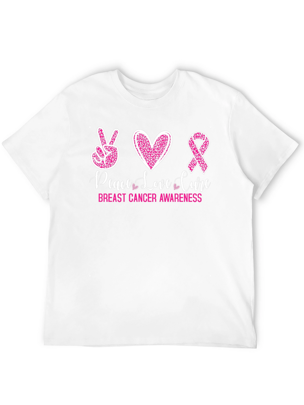 Peace Love Cure Breast Cancer Awareness Tee