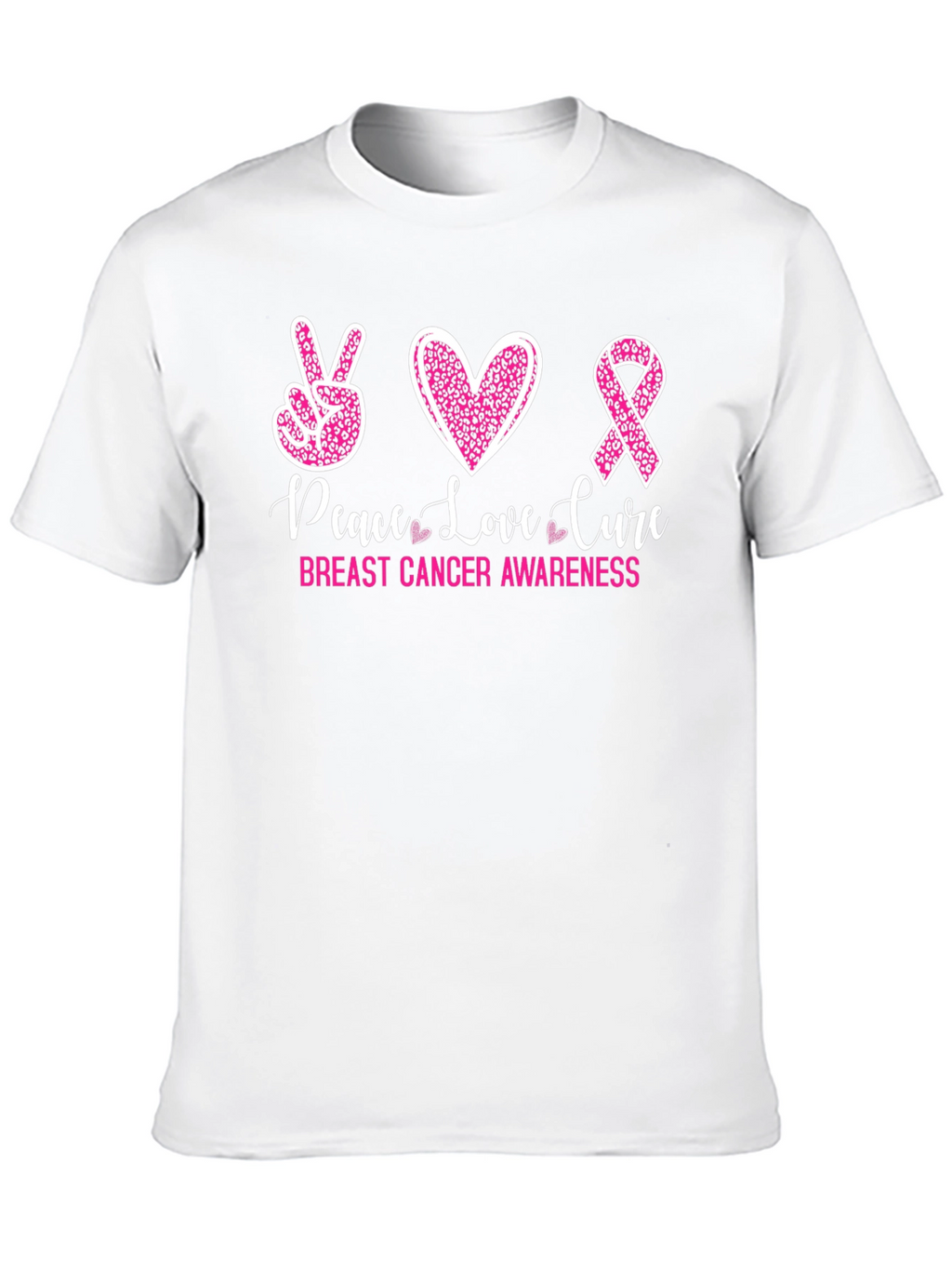 Peace Love Cure Breast Cancer Awareness Tee