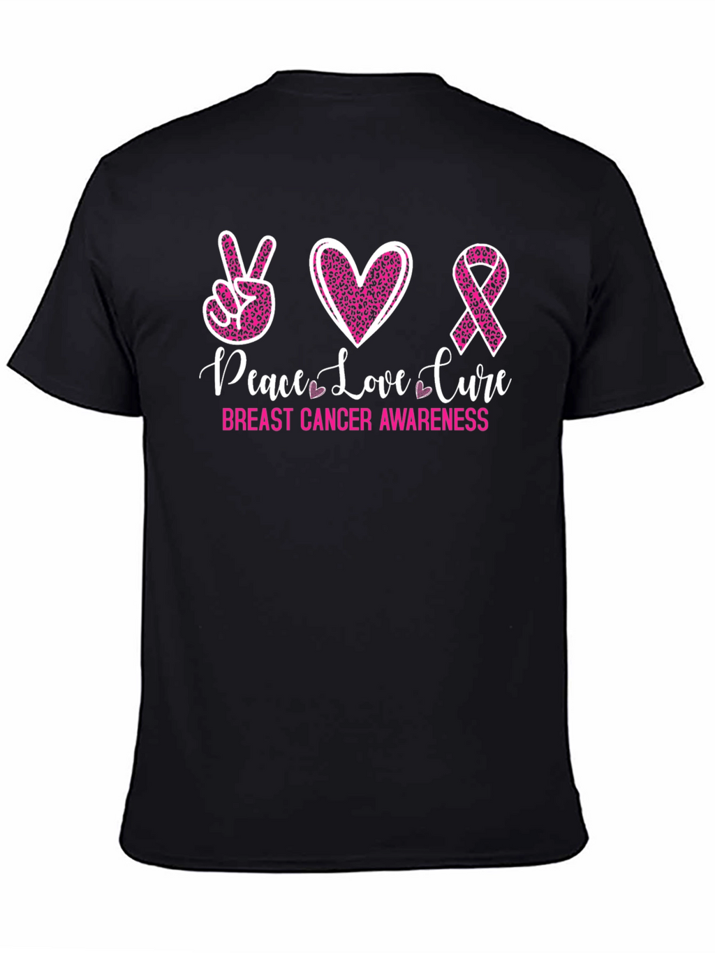 Peace Love Cure Breast Cancer Awareness Tee